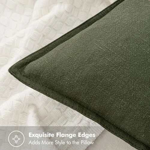 Decorative Pillow Covers 18x18 Inch 18" x 18" (Pack of 2) 2 Dark Olive Green