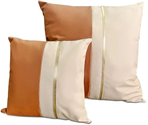 Faux Leather Pillow Covers 20x20, Outdoor 20" x 20" (Pack of 1) Burnt Orange