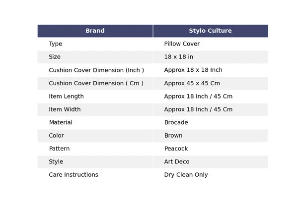 Brown Cushion Cover Brocade Jacquard Gypsy Boho Peacock Tribal Hippie Pillow