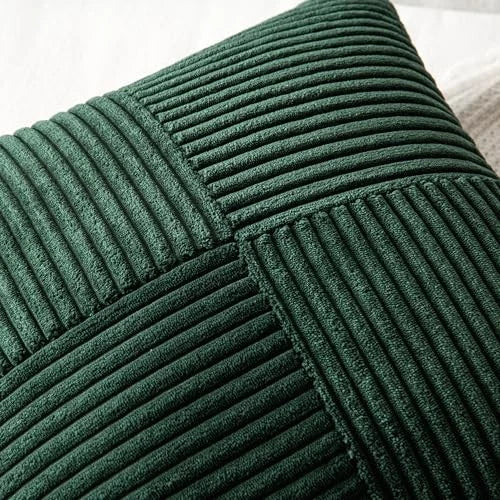 Corduroy Pillow Covers Pack of 2 Boho 20" x 20" (Pack of 2) Army Green