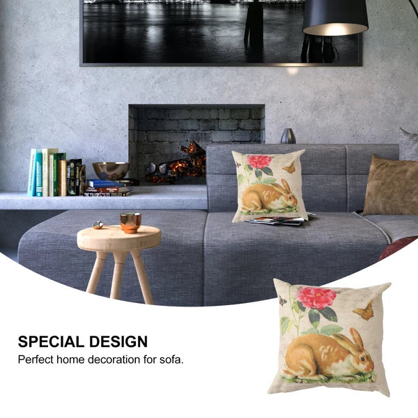 Easter Throw Pillow Cover Cushion Cover Floral Printing Pillow Case