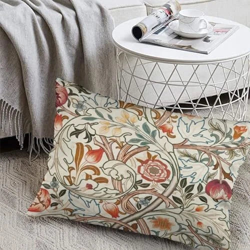 Flower Red William Morris Throw Pillow Covers 12x20 Inch 12"x20" Color 3