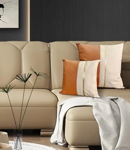 Faux Leather Pillow Covers 20x20, Outdoor 20" x 20" (Pack of 1) Burnt Orange