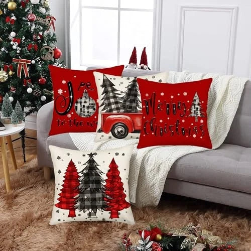 Merry Christmas Pillow Covers 20x20 Inch 20"x20" S Christmas Tree Red Truck