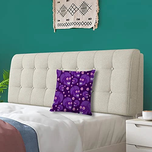 Decorative Square Throw Pillow Covers Purple Sugar Skulls Couch Sofa Bed