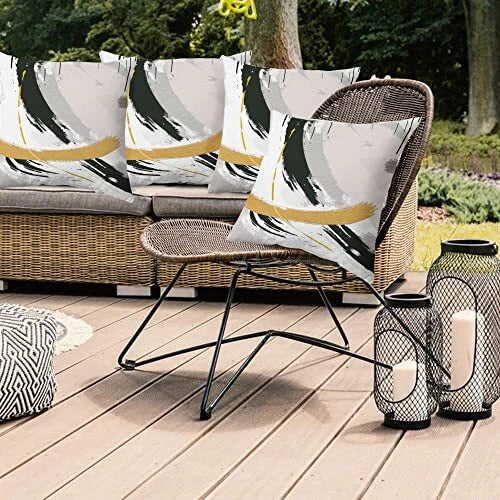 Black Gold Throw Pillow Covers 20 x20 inch 20" x 20" (Pack of 2) Gray Gold