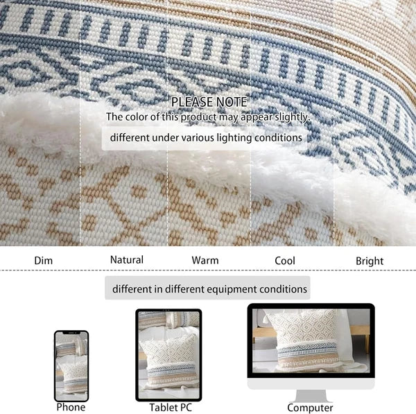 Boho Tufted Decorative Throw Pillow Covers for Couch Sofa - Modern Moroccan Pill