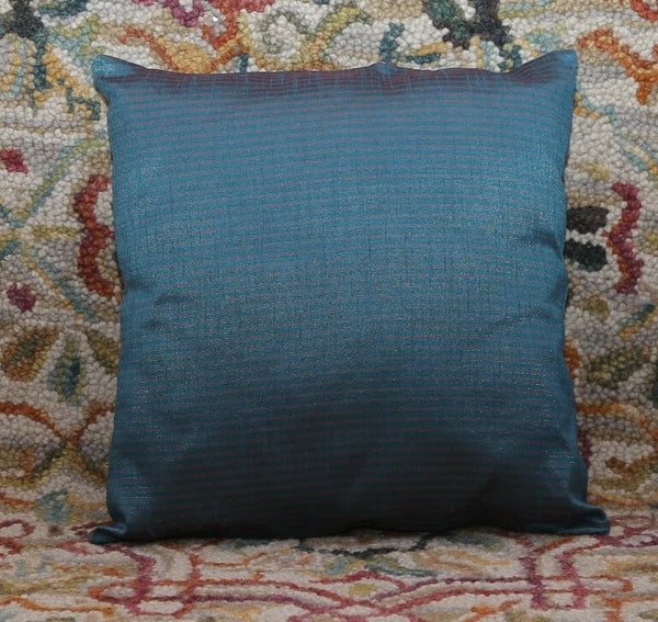 Ethnic 16 " Striped Indian Dupioni Brocade Silk Pillow/Cushion Cover Light Green