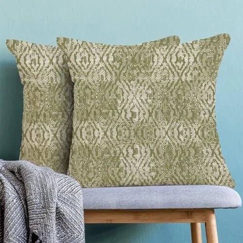 Boho Pillow Covers 18x18 Inch Set of 2, Vintage 18" x 18" (Pack of 2) Green
