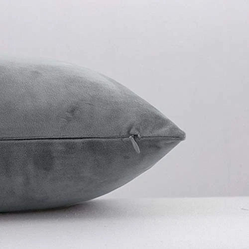 Gray Velvet Throw Pillow Covers 22x22 Inch, Pack of 22" x 22" (Pack of 2) Grey