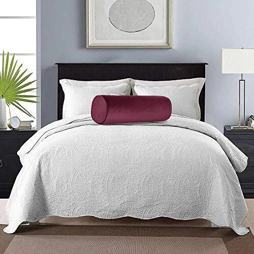 Neck Roll Pillowcases with Zipper - Full Moon 6" x 24" Burgundy Wine