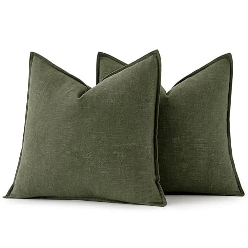 Decorative Pillow Covers 18x18 Inch 18" x 18" (Pack of 2) 2 Dark Olive Green