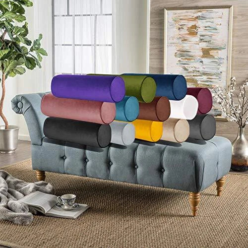 Neck Roll Pillowcases with Zipper - Full Moon 6" x 24" Burgundy Wine