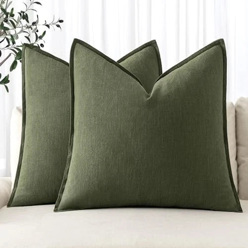 Decorative Pillow Covers 18x18 Inch 18" x 18" (Pack of 2) 2 Dark Olive Green