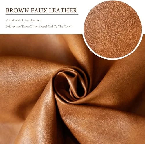 Faux Leather Throw Pillow Covers 20X20 Set of 20" x 20" (Pack of 2) Brown