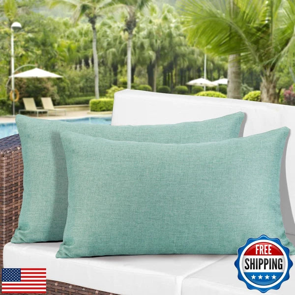 OTOSTAR Pack of 2 Decorative Outdoor Waterproof Throw Pillow Covers 12x20 Inc