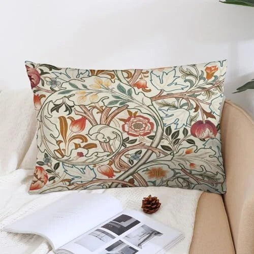 Flower Red William Morris Throw Pillow Covers 12x20 Inch 12"x20" Color 3