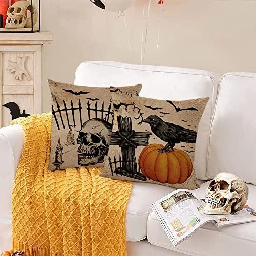 Halloween Pillow Covers 18x18 Set of 4 18" x 18" (Pack of 4) A-halloween 16