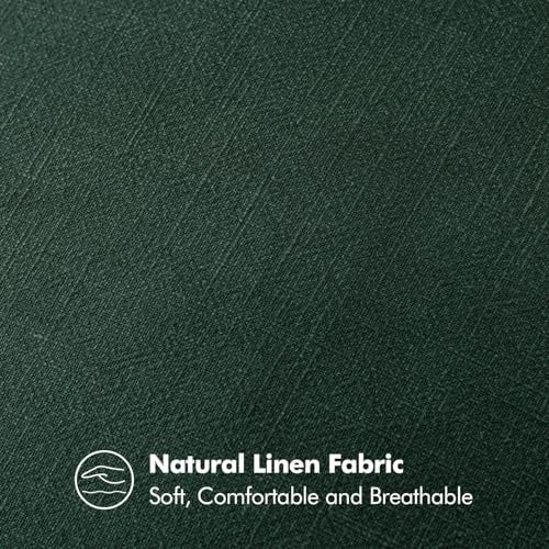 Decorative Linen Euro Sham Pillow Covers4x4 24" x 24" (Pack of 2) 2 Dark Green