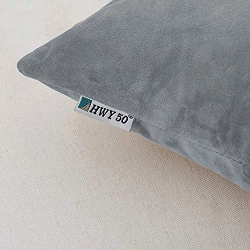 Gray Velvet Throw Pillow Covers 22x22 Inch, Pack of 22" x 22" (Pack of 2) Grey