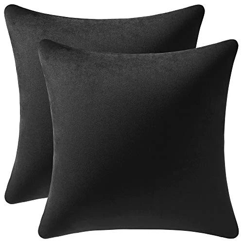 Decorative Pillow Covers 18x18: 2 Pack Cozy Soft 18" x 18" (Pack of 2) Black