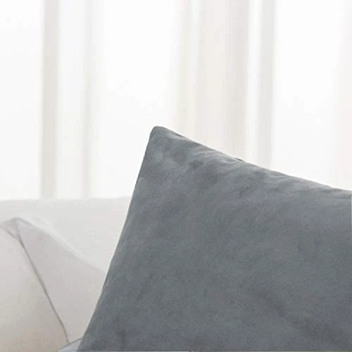 Gray Velvet Throw Pillow Covers 22x22 Inch, Pack of 22" x 22" (Pack of 2) Grey