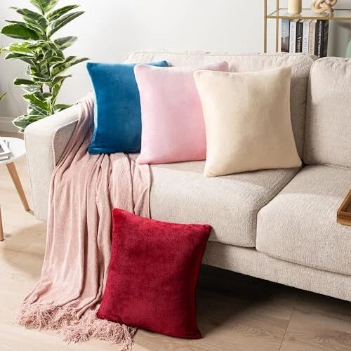 Light Pink Throw Pillow Covers 18x18 Set of 18x18 Inch (Pack of 2) Blush Pink