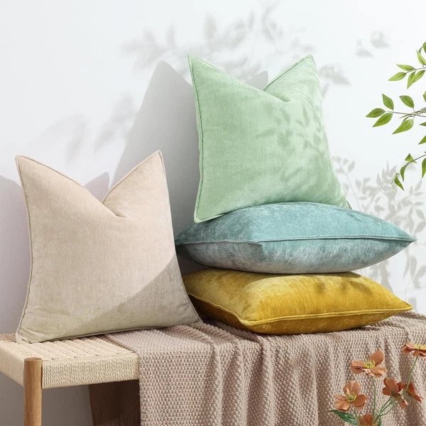 decorUhome Couch Throw Pillow 18" x (Pack of 2), Natural Beige