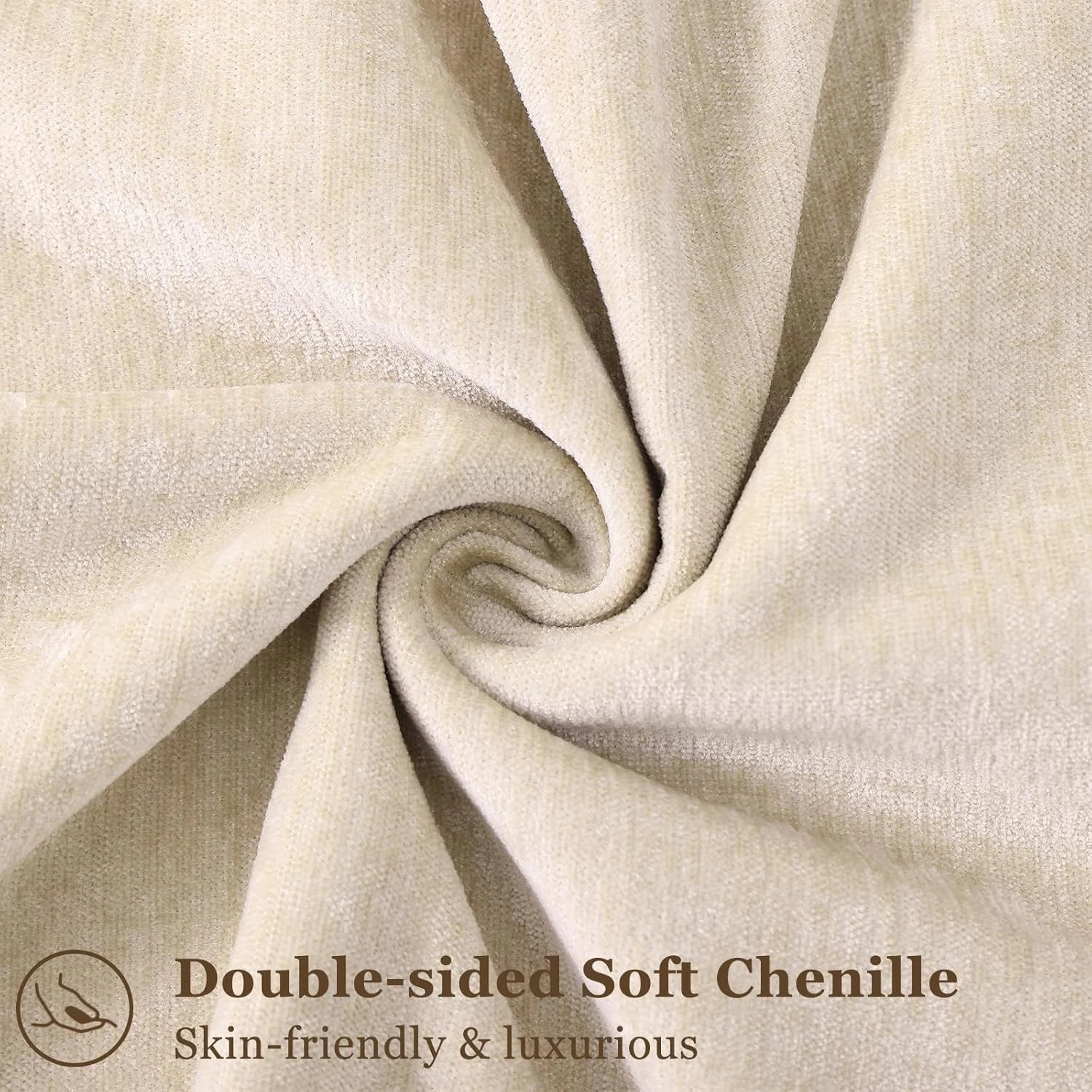 decorUhome Couch Throw Pillow 18" x (Pack of 2), Natural Beige