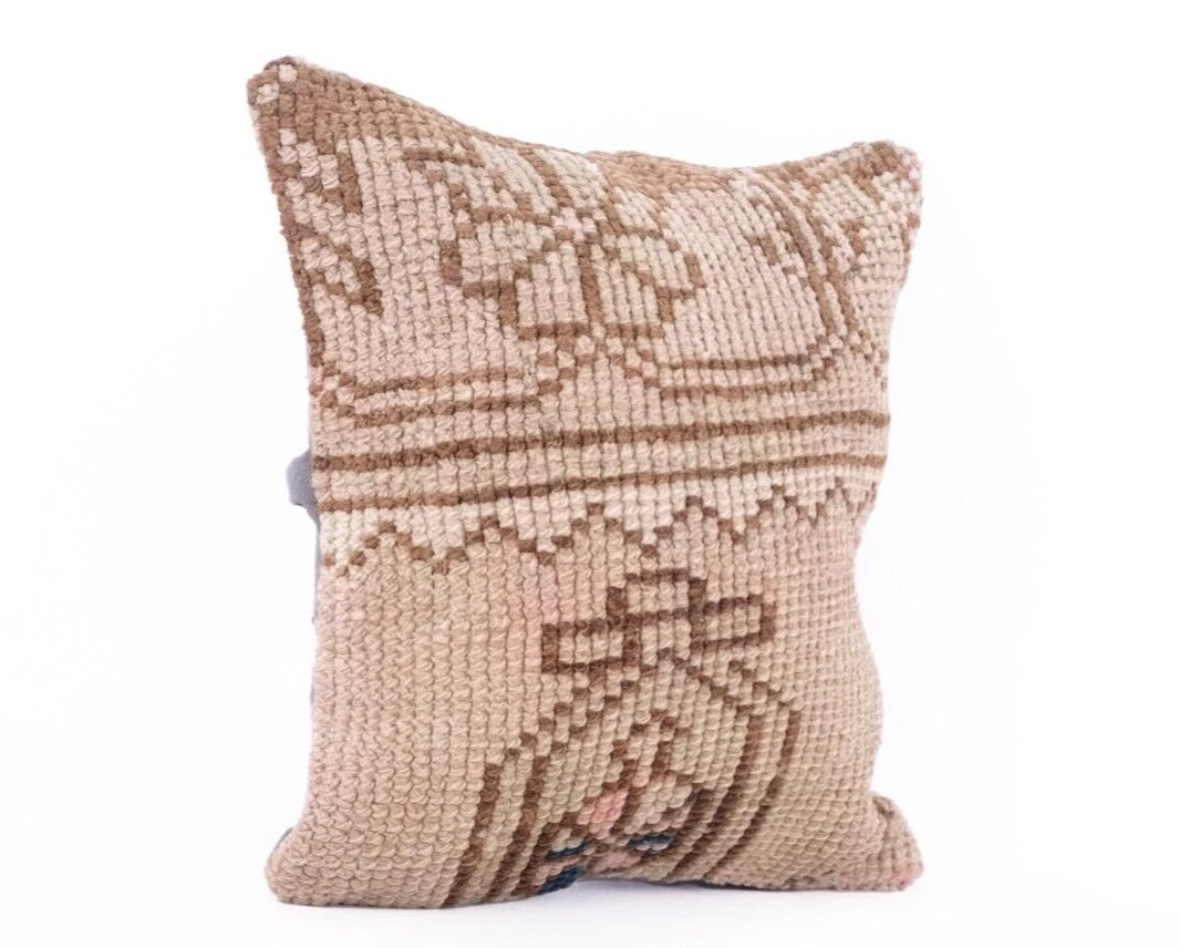 Handmade Kilim Wool Jute Cushion Cover 12x12 Hand-woven Pillowscase