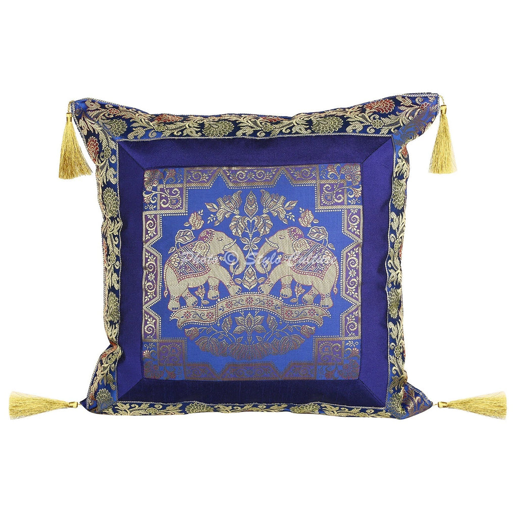 Art Decor Floor Cushion Brocade Jacquard Elephant Hippie Gypsy Pillow Meditation