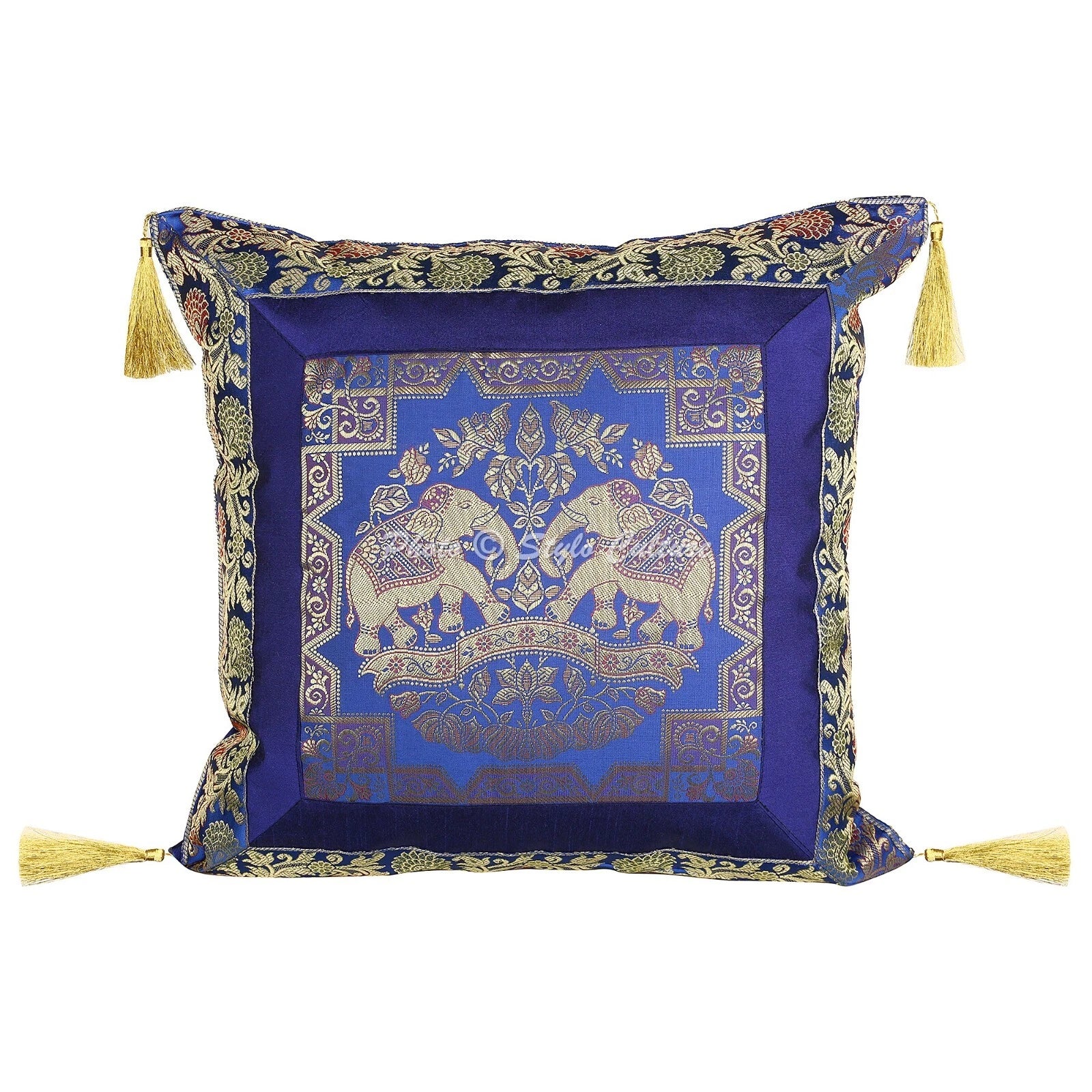 Art Decor Floor Cushion Brocade Jacquard Elephant Hippie Gypsy Pillow Meditation