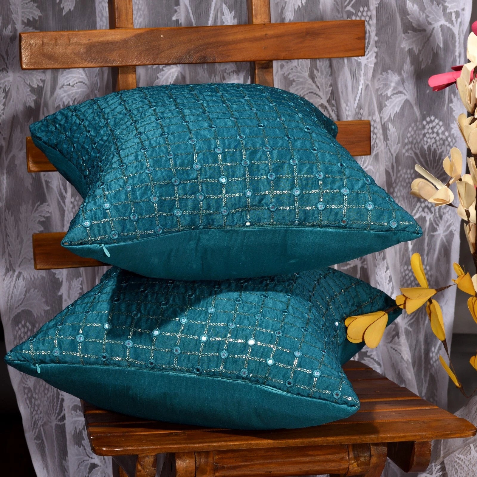 Couch pillow cover 18x18 decorative throw pillow for couch living room pillow 2p