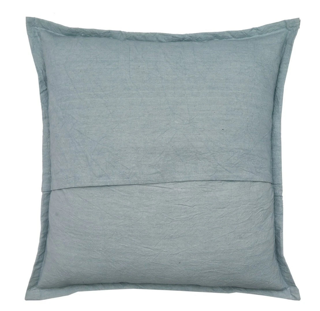 16" Decorative Mirror Embroidered Pucca Cushion Pillow-Cover Sofa Throw Blue