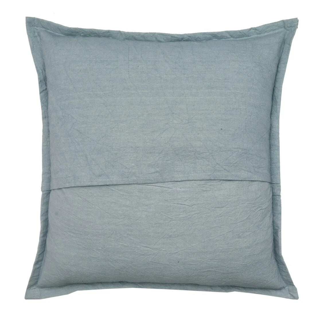 16" Decorative Mirror Embroidered Pucca Cushion Pillow-Cover Sofa Throw Blue