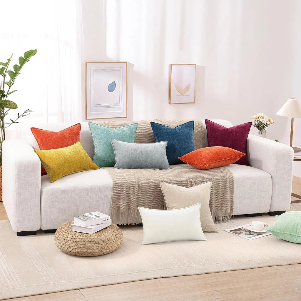 decorUhome Couch Throw Pillow 18" x (Pack of 2), Natural Beige