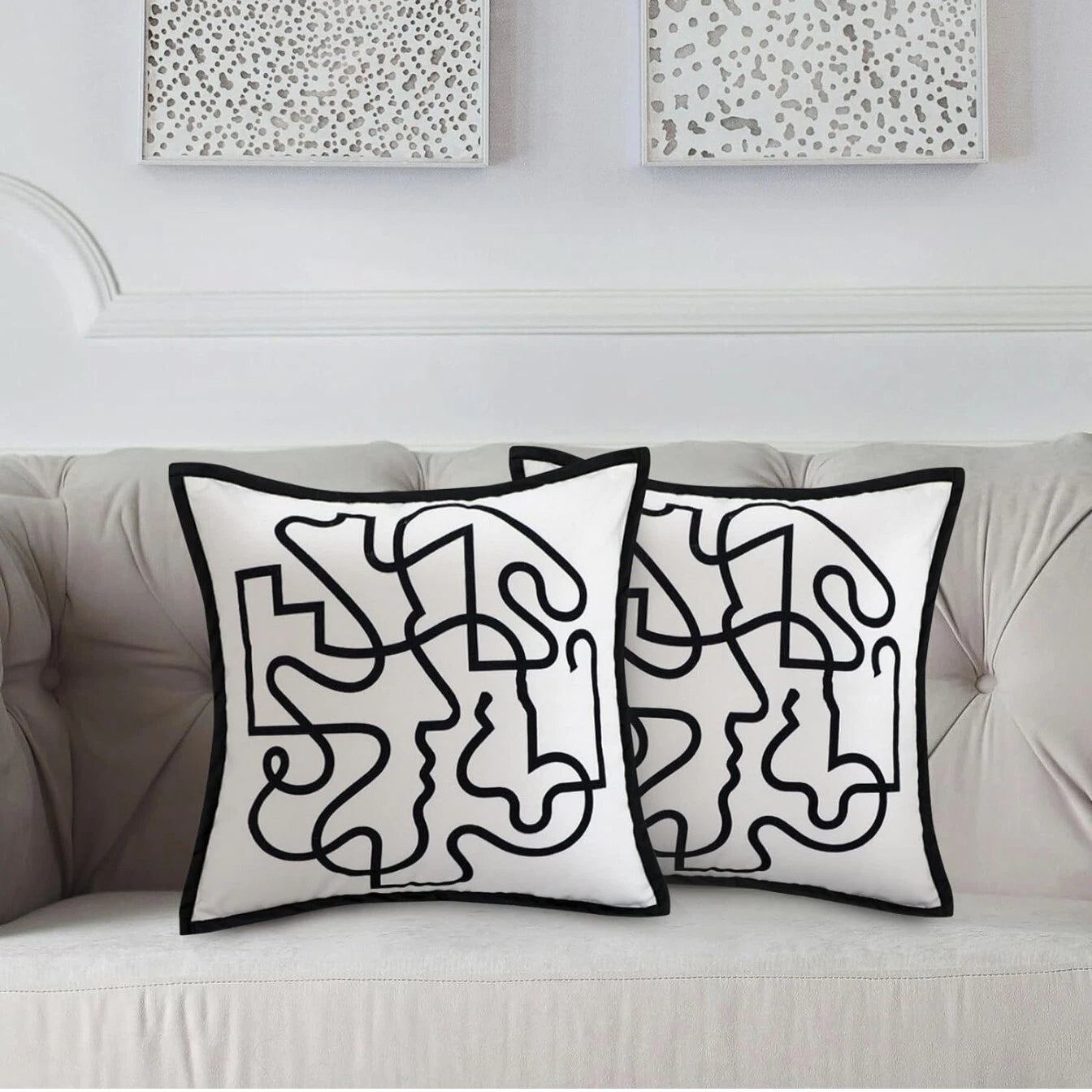 Throw Pillow Covers 18x18, 2 Pcs Decorative Pillow Covers, Farmhouse Couch...