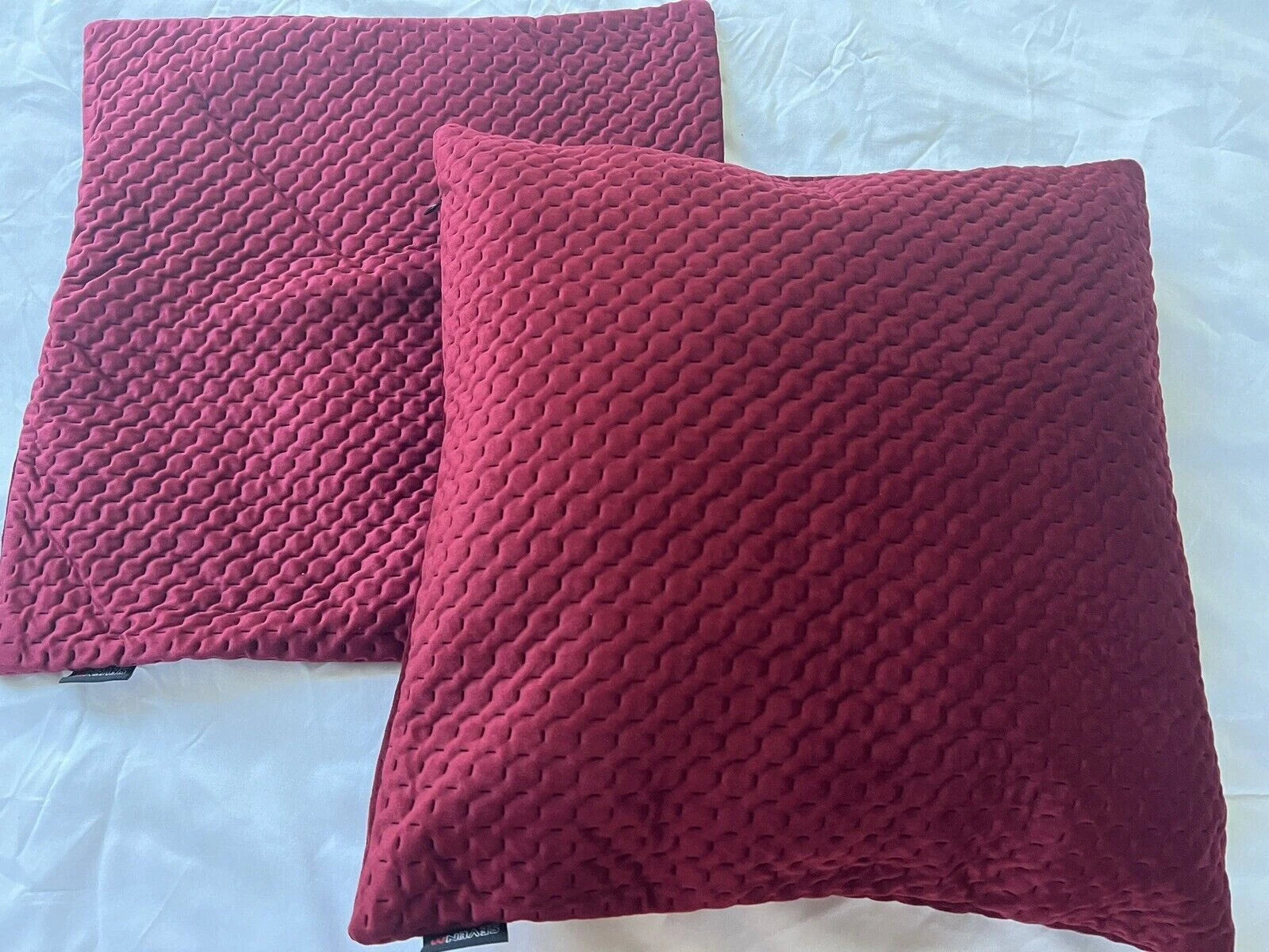 Set of 2 Burgundy Decorative Throw Pillow Covers Modern Solid Outdoor 17"x17"
