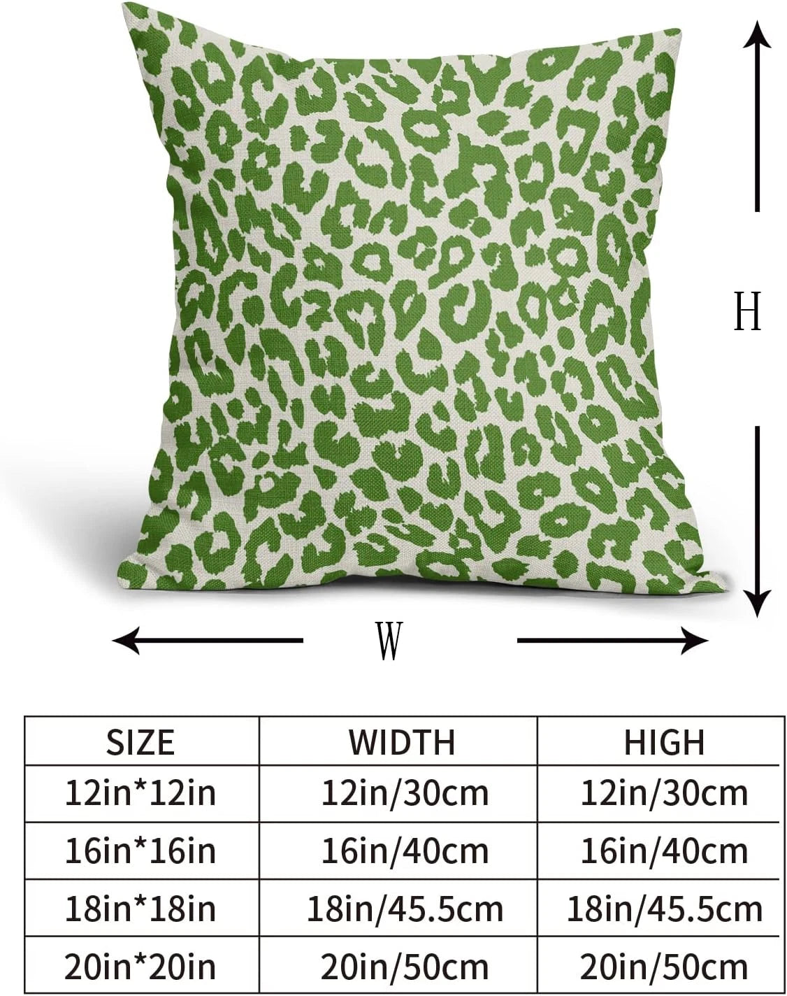 Lime Green Leopard Print Pillow Covers 18X18 Set of 2 Preppy Room Decor Cheetah