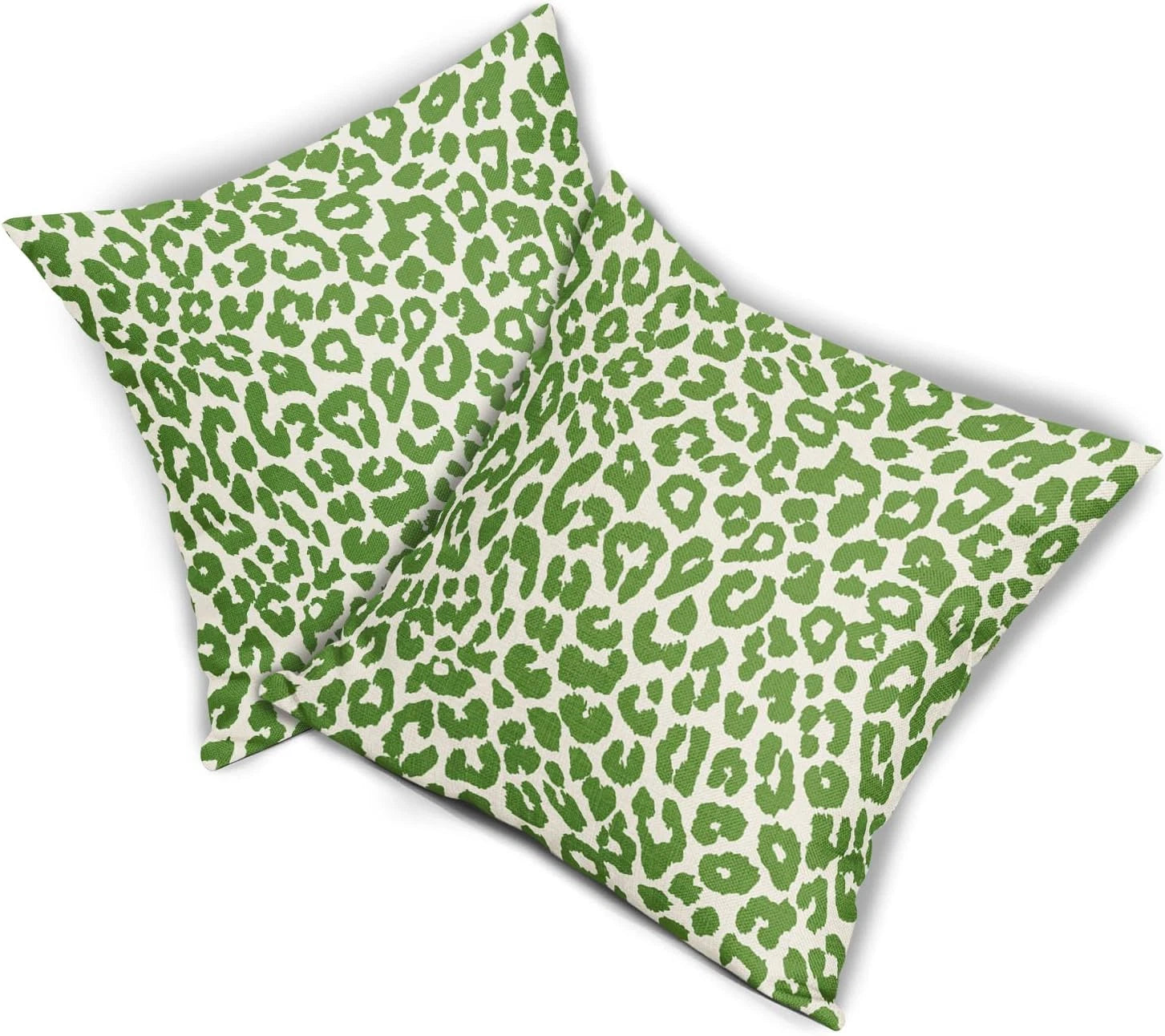 Lime Green Leopard Print Pillow Covers 18X18 Set of 2 Preppy Room Decor Cheetah