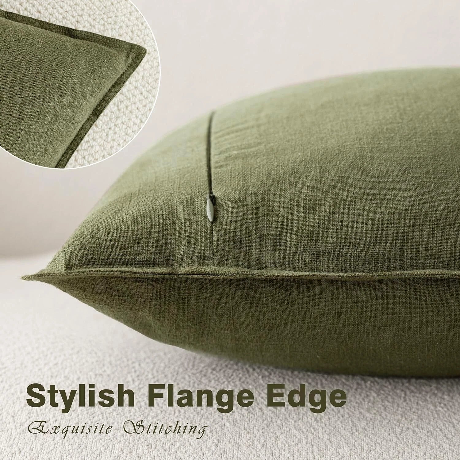 Versatile Olive Green Decorative Pillow Covers - 2pcs 18x18 Inch for Home Style