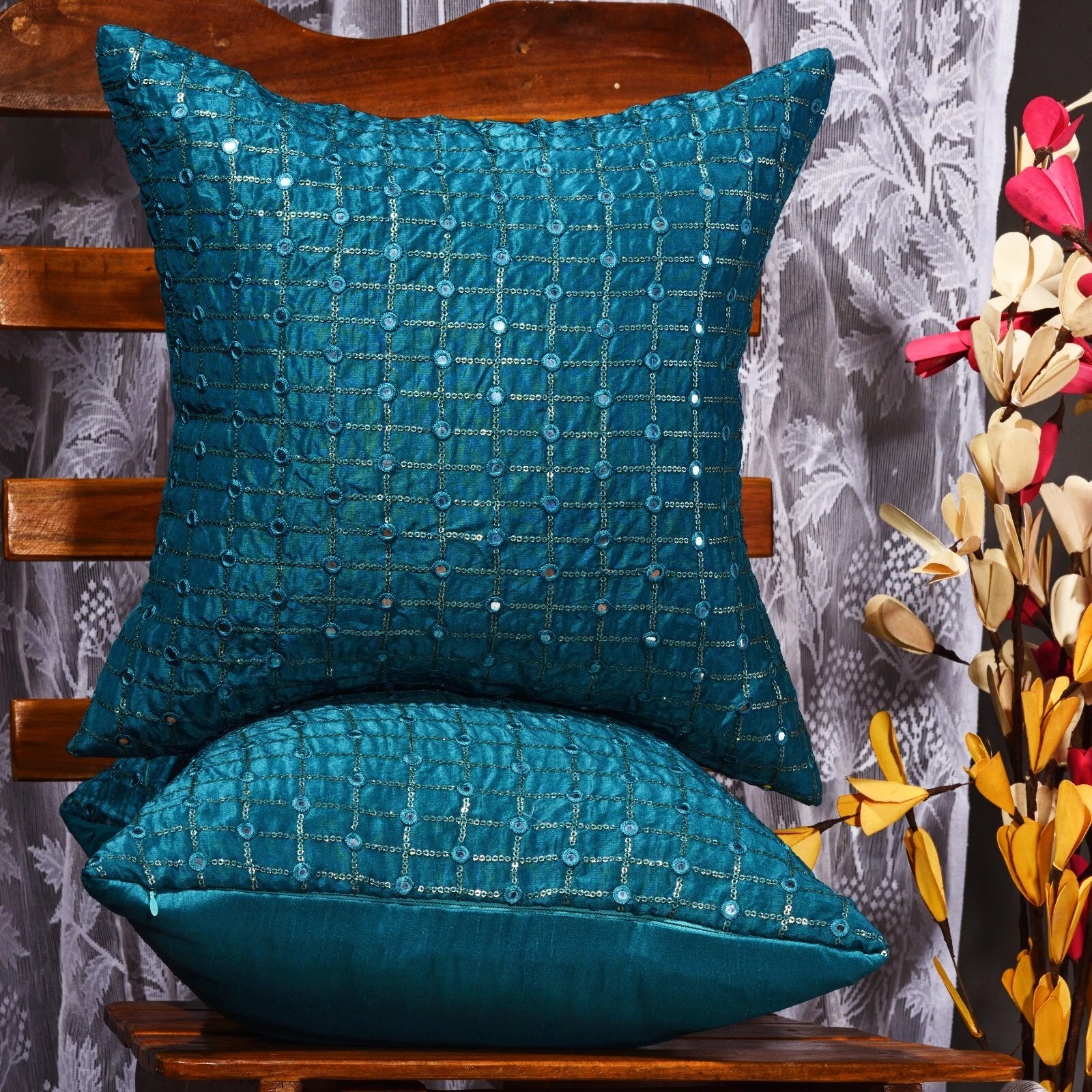 Couch pillow cover 18x18 decorative throw pillow for couch living room pillow 2p