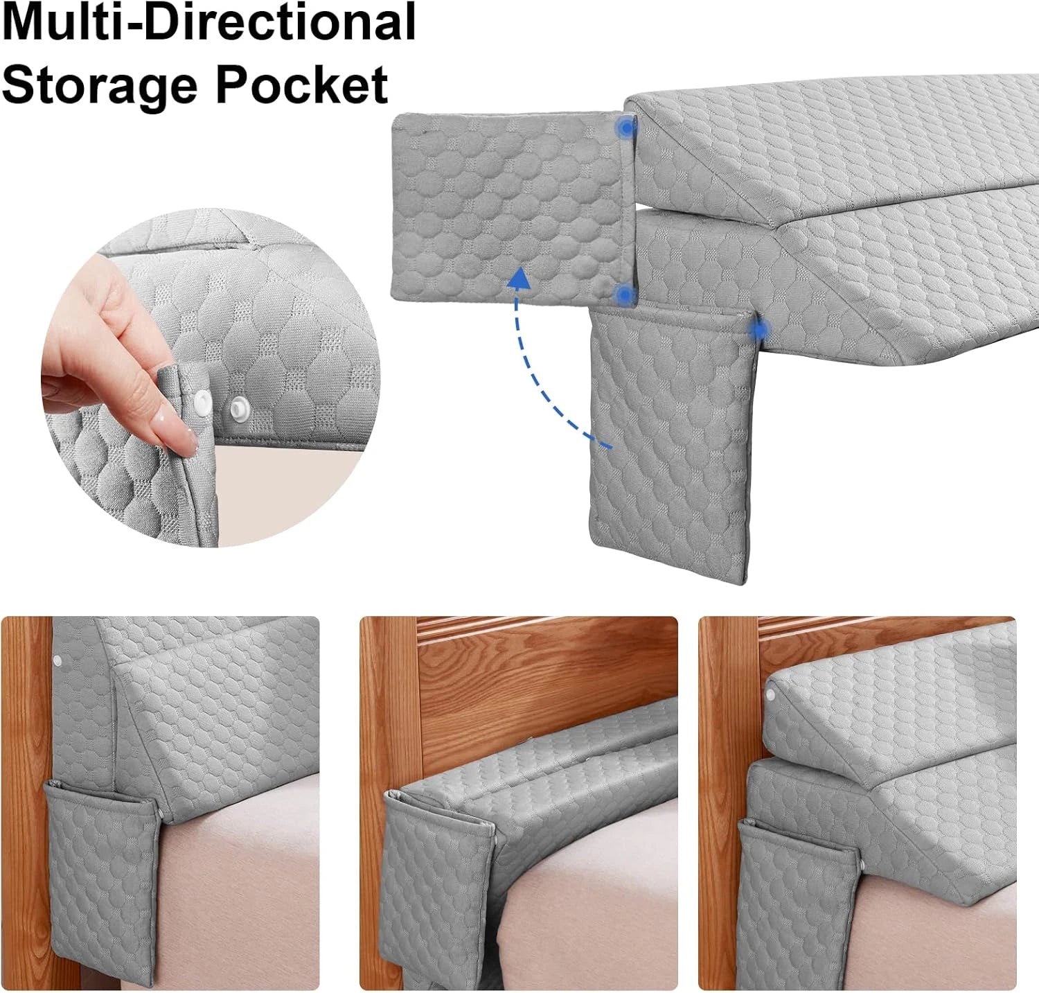 Queen Size Bed Wedge Pillow - Bed Gap Filler Mattress Wedge Headboard Pillow Clo