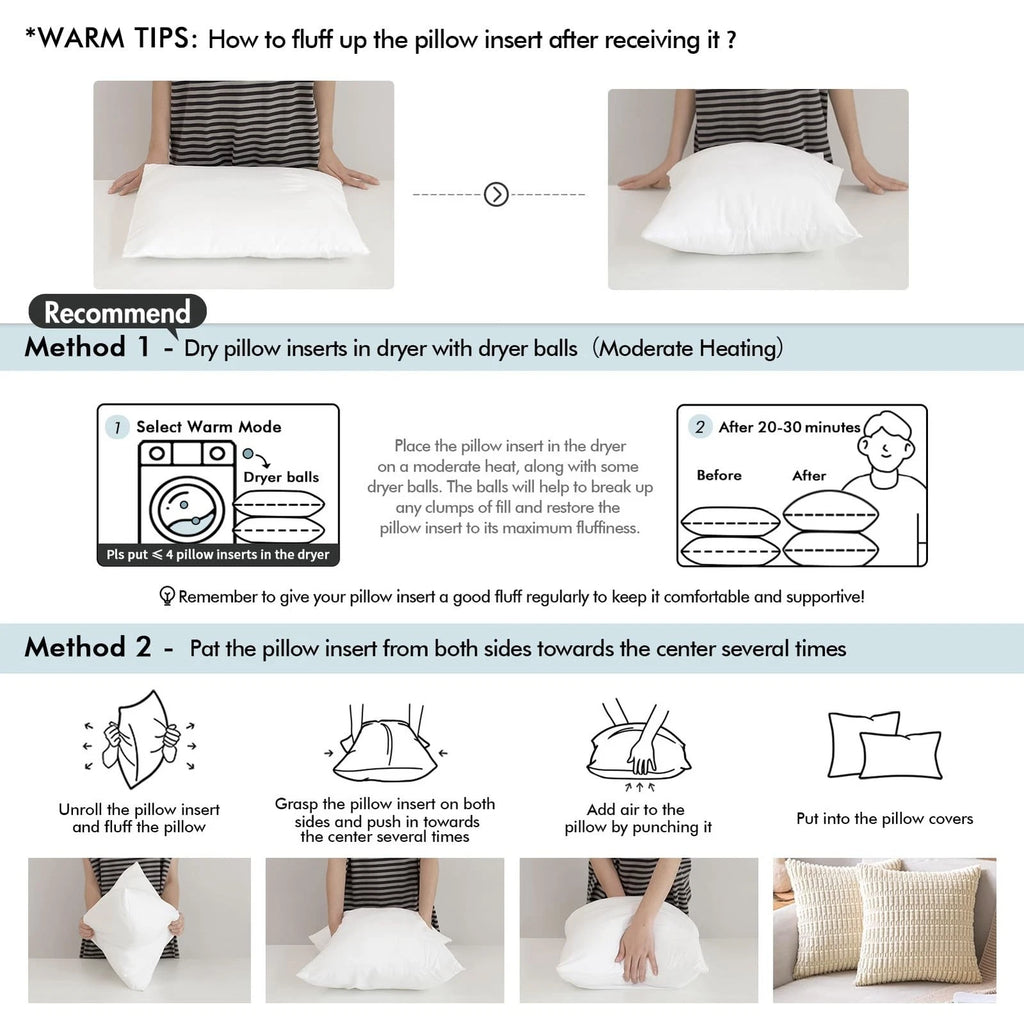 MIULEE Throw Pillow Insert Premium Pillow Stuffer Sham Rectangle for Decorati...