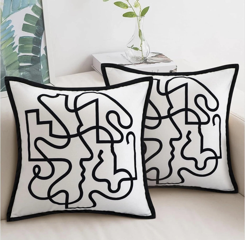 Throw Pillow Covers 18x18, 2 Pcs Decorative Pillow Covers, Farmhouse Couch...
