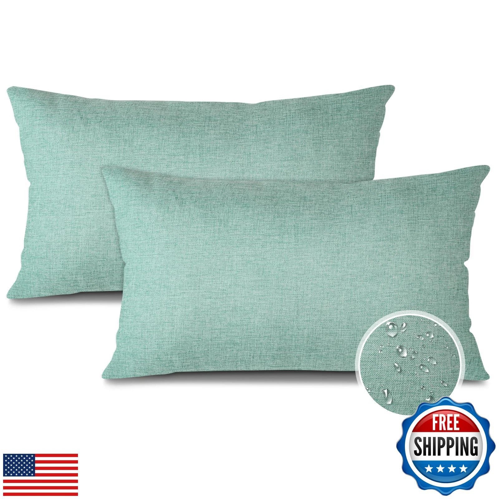 OTOSTAR Pack of 2 Decorative Outdoor Waterproof Throw Pillow Covers 12x20 Inc