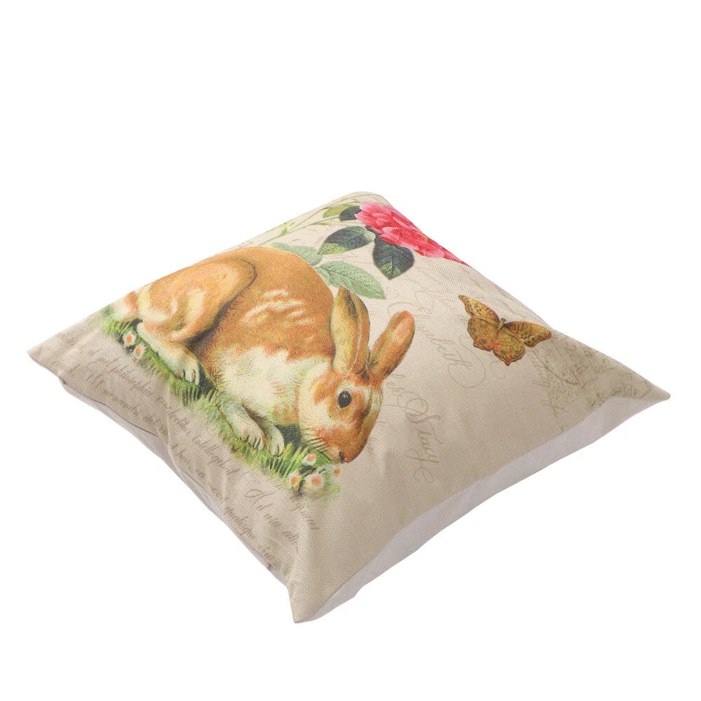 Easter Throw Pillow Cover Cushion Cover Floral Printing Pillow Case