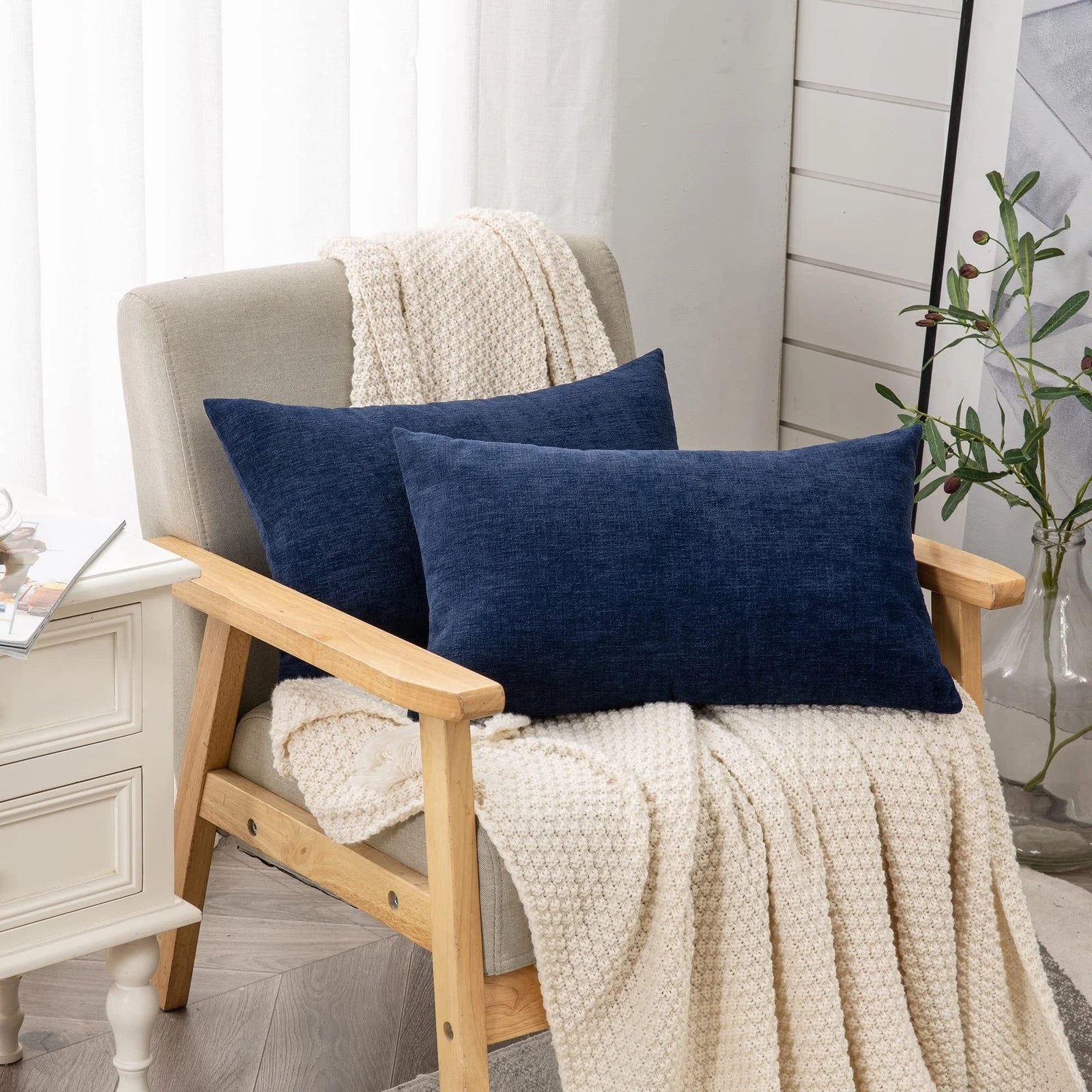 GAWAMAY Lumbar Support Pillow Decorative Rectangle Throw Pillow Covers 12"x20...