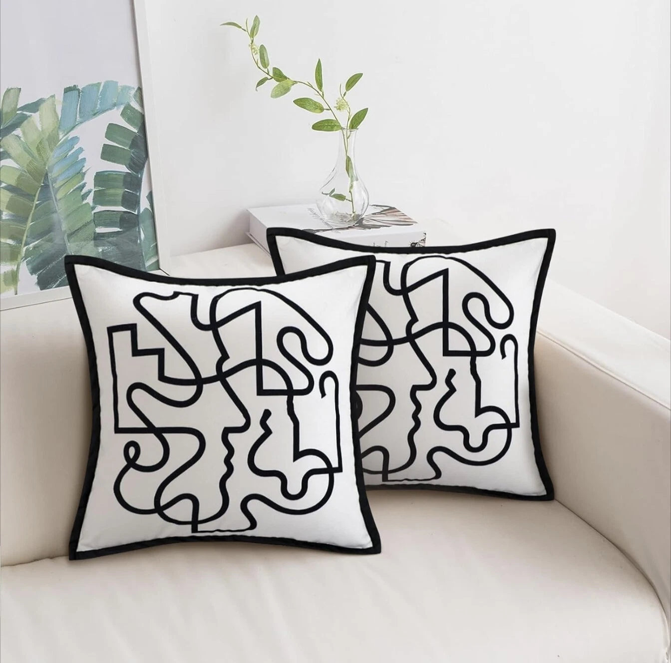 Throw Pillow Covers 18x18, 2 Pcs Decorative Pillow Covers, Farmhouse Couch...