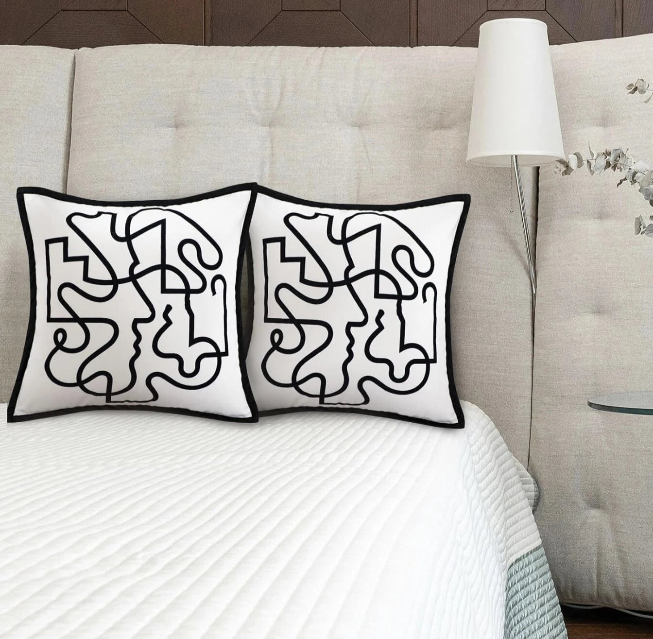 Throw Pillow Covers 18x18, 2 Pcs Decorative Pillow Covers, Farmhouse Couch...